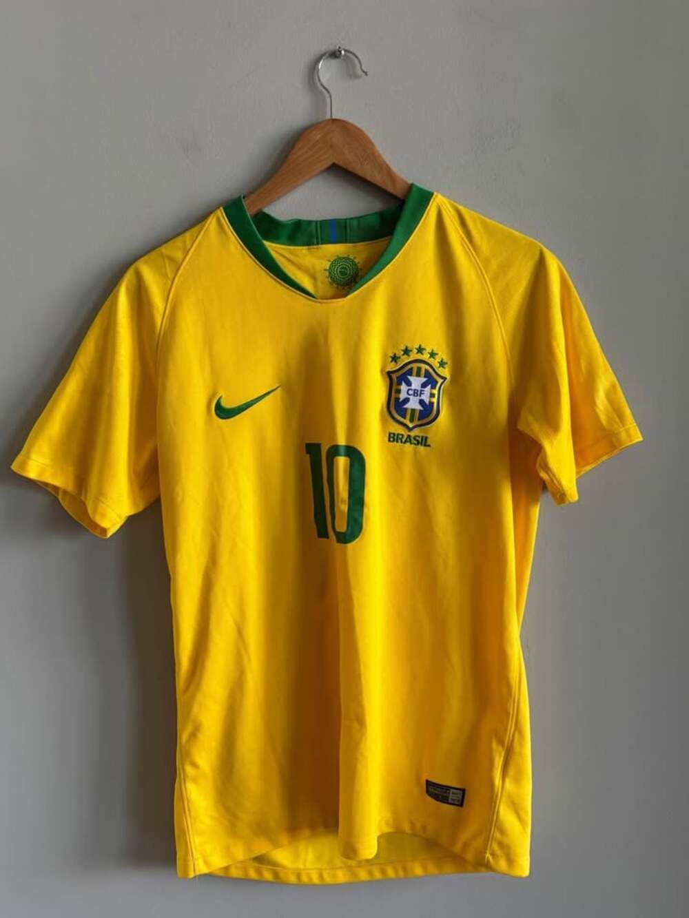 Nike Brasil 2018 Neymar Jr #10 Small Soccer Jersey